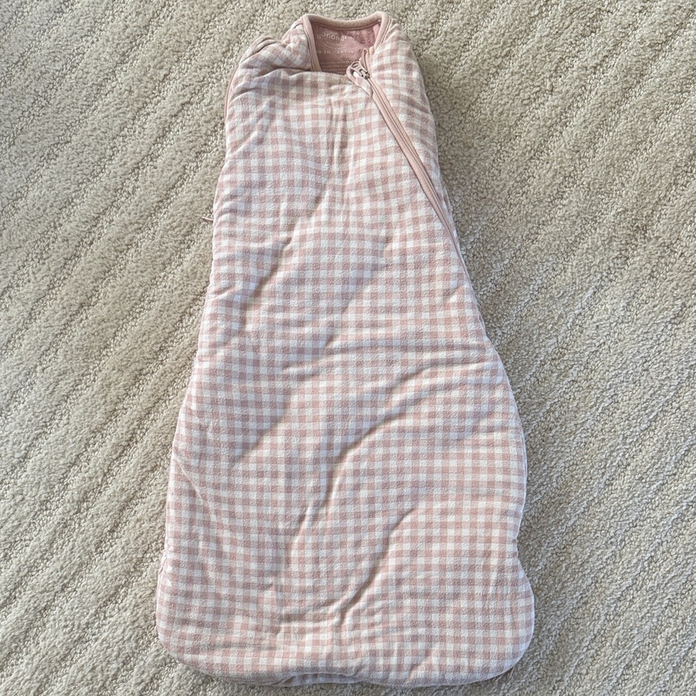 Baby Pink Gingham Sleep Sack Swaddle - Soft Infant Sleeping Bag